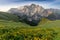 Summer view of Marmolada (Punta Penia), the highest peak in Dolomites, Trentino, Italy.