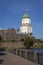 Summer view of old Vyborg castle, Russia.  Bay embankment