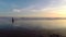 Summer. View of people swimming in ocean