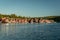 Summer view of a Swedish fishing camp by the water