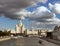 Summer view to Moscow river and clouds