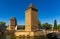 Summer view from Vauban Dam of covered bridges and watchtowers in Strasbourg