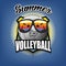 Summer volleyball logo. Summer for volleyball