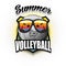 Summer volleyball logo. Summer for volleyball