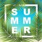 Summer wallpaper with tropical plants. vector illustration