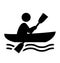 Summer Water Sport Pictogram Row on Boat Flat People Icon Isolat