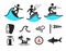 Summer water sport pictograms