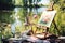 Summer Watercolor Painting - Set up an outdoor studio with watercolor paints and paper
