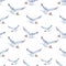 Summer watercolor seamless pattern with sea gull