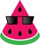 Summer watermelon in sunglasses