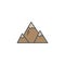 Summer and winter mountain explorer camp icon in flat style. For mobile applications, travel infographics, adventure