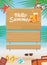 Summer wooden sign on tropical beach background