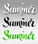 Summer word watercolor brush painted lettering