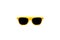 Summer yellow sunglasses isolated in large seamless white background.