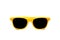 Summer yellow sunglasses isolated in seamless white background