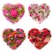 Summers flowers heart floral collage concept