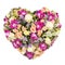 Summers flowers heart floral collage concept
