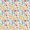 Summertime accessories seamless pattern vector.