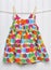 Summertime Baby Girl Dress on a Clothesline.