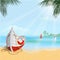 Summertime background with boat