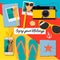 Summertime background, enjoy your holiday, fashion, glamorous fashion set of woman`s summer accessories, vector