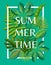 Summertime Background with Tropical Green Leaves