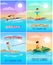 Summertime Banners Collection Vector Illustration