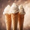 Summertime Classics: Trio of Scrumptious Vanilla Ice Cream Cone