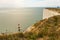 Summertime coastal path along cliffs