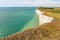 Summertime coastal path along cliffs