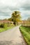 Summertime country road in the British countryside.