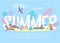 Summertime exotic vacation and traveling banner