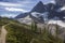 Summertime Hiking Trail Green Meadow Mountain Peak Glacier Landscape Rockwall Kootenay National Park Canada