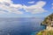 Summertime,Italy seascape: Amalfi Coast panorama (Costiera Amalfitana,Campania).Positano seaside.