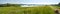 Summertime landscape banner, panorama - view of river valley of the Odra Ðžder, tourist bicycle route along the river