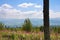 Summertime landscape with view of the Poprad River valley, mountains High Tatras