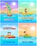 Summertime Lovely Collection Vector Illustration