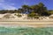 Summertime. The most beautiful sand beaches of Apulia: Alimini bay,Salento coast. Italy Lecce.