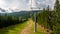 Summertime in the mountains where the ski lift allows for beautiful views.