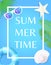 Summertime Poster with Frame Lifebuoy and Seashell