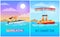 Summertime Posters Collection Vector Illustration