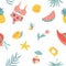 Summertime seamless pattern. Welcome summer