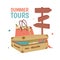 Summertime travel essentials vector illustration