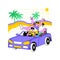 Summertime trip isolated cartoon vector illustrations.