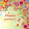 Summery card with paisley and colorful flowers