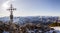 Summit cross of Auerspitze mountain in Bavaria, Germany