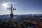 Summit cross of Auerspitze mountain in Bavaria, Germany