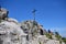 Summit cross on the Nockstein near the city of Salzburg, Austria, Europe