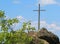 Summit cross of the silver mountain, silberberg in the bavarian forest