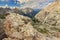 Summit cross on a Toblin tower, Dolomiti, Sudtirol, Italy